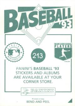 1993 Panini Stickers #213 Mike Scioscia Back