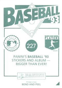 1993 Panini Stickers #227 Wil Cordero Back