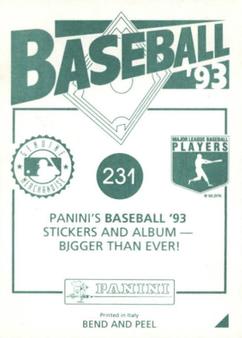 1993 Panini Stickers #231 Larry Walker Back