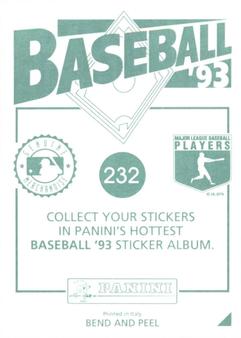 1993 Panini Stickers #232 Moises Alou Back