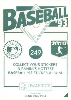1993 Panini Stickers #249 Tony Fernandez Back