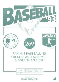 1993 Panini Stickers #259 Kurt Stillwell Back