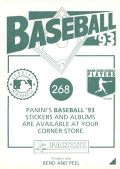 1993 Panini Stickers #268 Curt Schilling Back