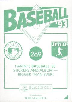 1993 Panini Stickers #269 Darren Daulton Back
