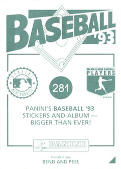 1993 Panini Stickers #281 Orlando Merced Back