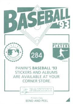 1993 Panini Stickers #284 Jeff King Back