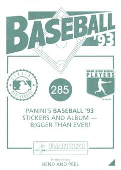 1993 Panini Stickers #285 Andy Van Slyke Back