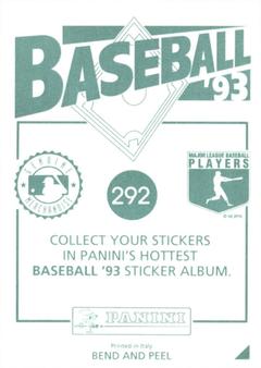 1993 Panini Stickers #292 Bip Roberts Back