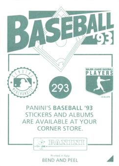 1993 Panini Stickers #293 Barry Larkin Back