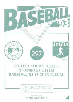 1993 Panini Stickers #297 Rob Dibble Back