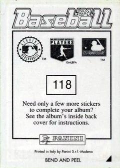 1994 Panini Stickers #118 Ken Griffey Jr. Back