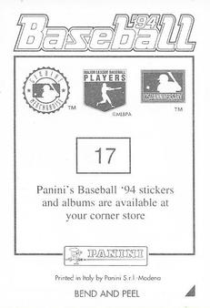 1994 Panini Stickers #17 Brady Anderson Back