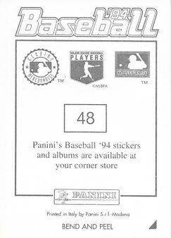 1994 Panini Stickers #48 Roberto Hernandez Back