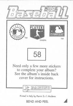 1994 Panini Stickers #58 Kenny Lofton Back