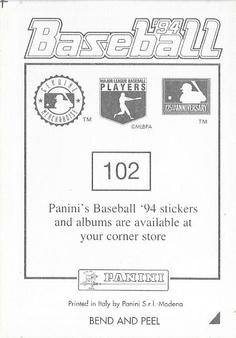 1994 Panini Stickers #102 Don Mattingly Back