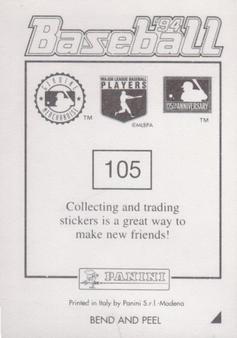 1994 Panini Stickers #105 Danny Tartabull Back