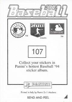 1994 Panini Stickers #107 Mike Bordick Back