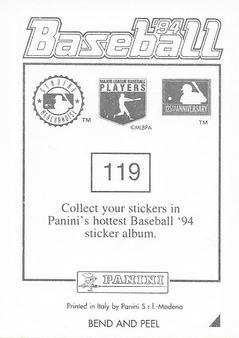 1994 Panini Stickers #119 Randy Johnson Back