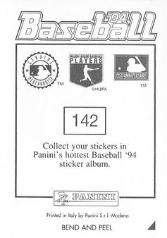 1994 Panini Stickers #142 Devon White Back