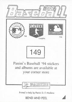 1994 Panini Stickers #149 Terry Pendleton Back