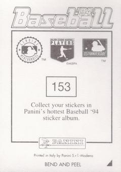 1994 Panini Stickers #153 Mark Grace Back