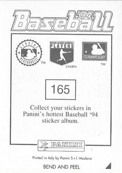 1994 Panini Stickers #165 Hal Morris Back