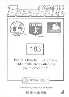 1994 Panini Stickers #183 Bryan Harvey Back