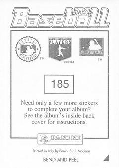1994 Panini Stickers #185 Benito Santiago Back