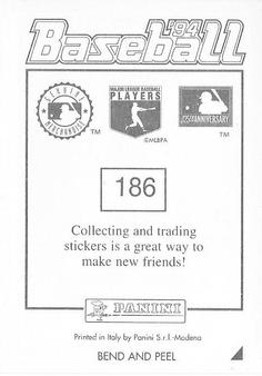 1994 Panini Stickers #186 Gary Sheffield Back