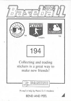 1994 Panini Stickers #194 Steve Finley Back