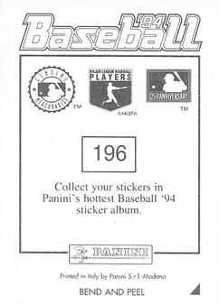 1994 Panini Stickers #196 Darryl Kile Back