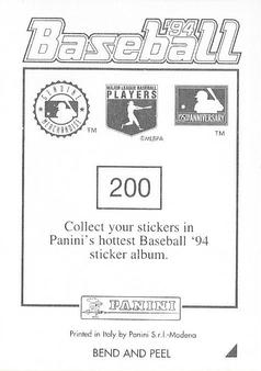 1994 Panini Stickers #200 Orel Hershiser Back