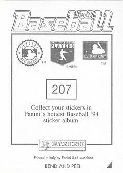1994 Panini Stickers #207 Sean Berry Back