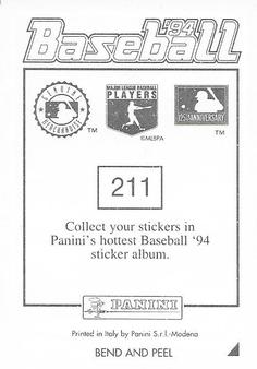 1994 Panini Stickers #211 Ken Hill Back