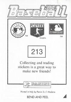 1994 Panini Stickers #213 Larry Walker Back