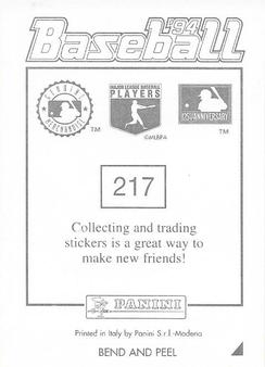 1994 Panini Stickers #217 Dwight Gooden Back