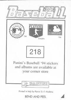 1994 Panini Stickers #218 Todd Hundley Back