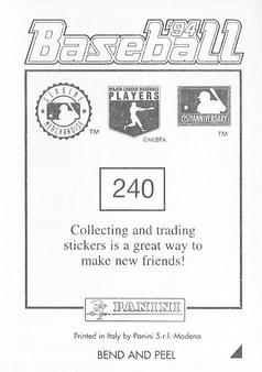 1994 Panini Stickers #240 Andy Van Slyke Back