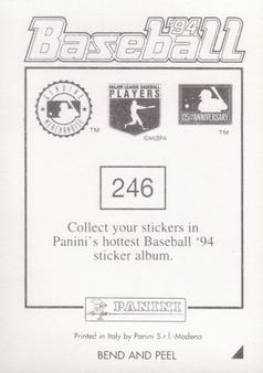 1994 Panini Stickers #246 Tom Pagnozzi Back