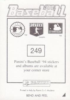 1994 Panini Stickers #249 Bob Tewksbury Back
