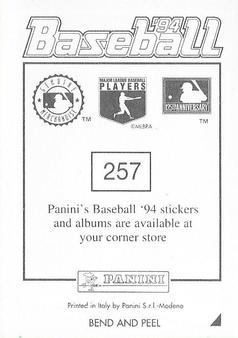 1994 Panini Stickers #257 Trevor Hoffman Back