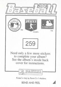 1994 Panini Stickers #259 Craig Shipley Back