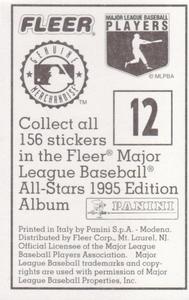 1995 Fleer Panini Stickers #12 Jimmy Key Back