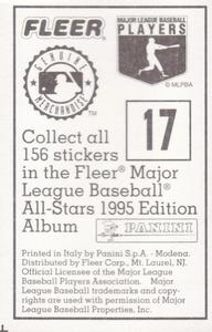 1995 Fleer Panini Stickers #17 Lee Smith Back