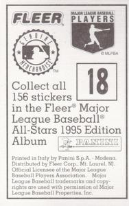 1995 Fleer Panini Stickers #18 David Cone Back