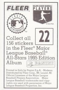 1995 Fleer Panini Stickers #22 Darrin Fletcher Back