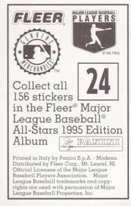 1995 Fleer Panini Stickers #24 Mike Piazza Back