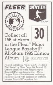 1995 Fleer Panini Stickers #30 Dave Nilsson Back