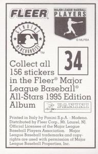 1995 Fleer Panini Stickers #34 Andres Galarraga Back