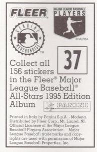 1995 Fleer Panini Stickers #37 Mo Vaughn Back